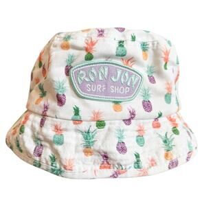 Ron Jon Surf Shop Bucket Hat Pineapple Print Vacation Beach Summer Cruise